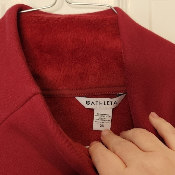Athleta Cozy Karma Asym Pullover 2X Decadent Red - Picture 5 of 12